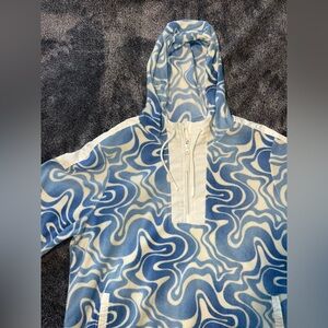 Blue and Cream Patterned Women's Jacket